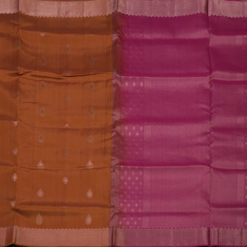Hayagrivas Rust Orange Pure Soft Silk Saree KBE1538K15-6