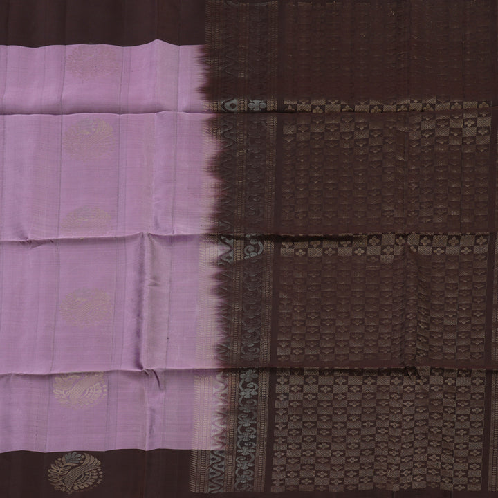 Hayagrivas Lavendar Pure Soft Silk Saree KBE1540K1-3