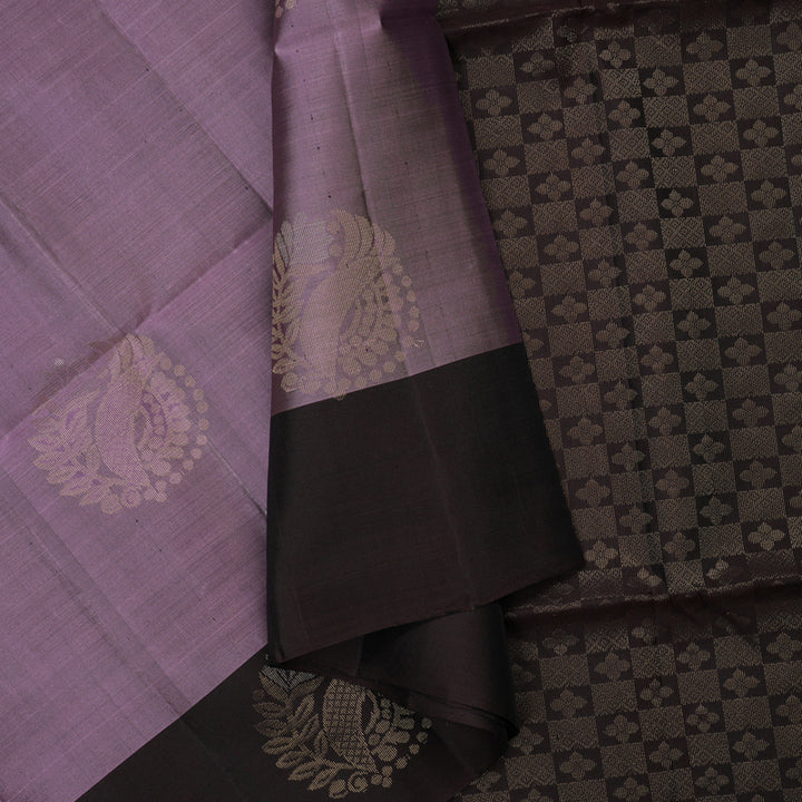 Hayagrivas Lavendar Pure Soft Silk Saree KBE1540K1-3