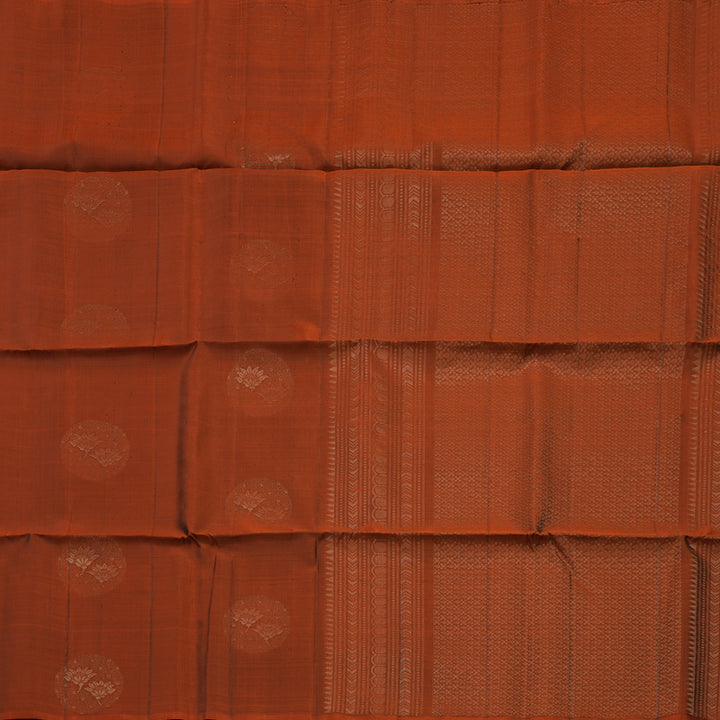 Hayagrivas Rust Orange Pure Soft Silk Saree KBE1540K1-7