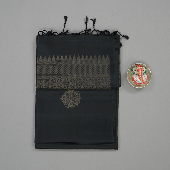 Hayagrivas Black Pure Soft Silk Saree KBE1540K1-9