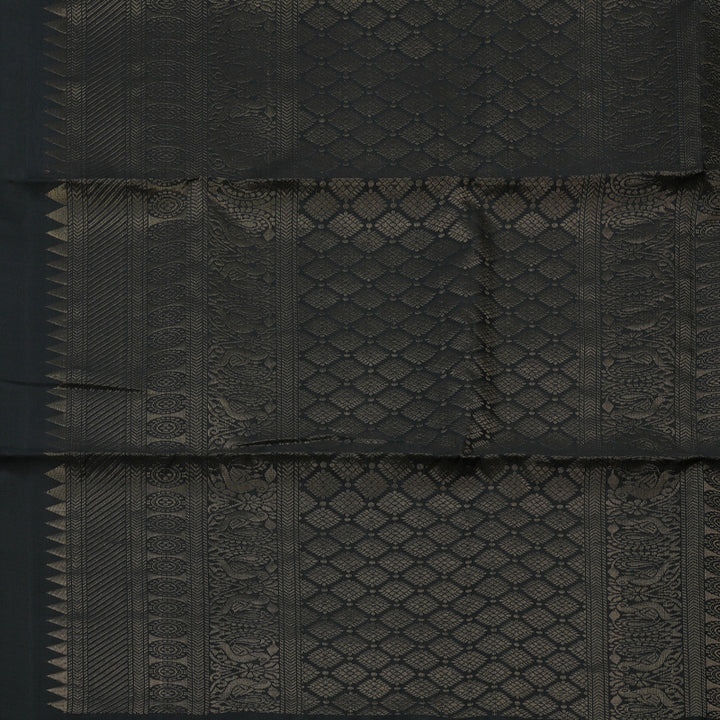 Hayagrivas Black Pure Soft Silk Saree KBE1540K1-9