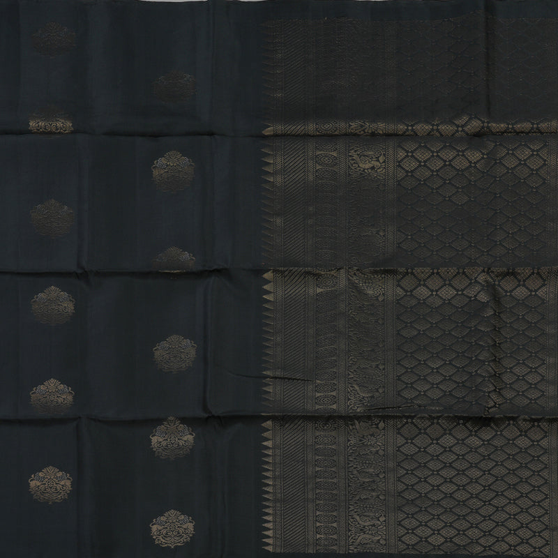 Hayagrivas Black Pure Soft Silk Saree KBE1540K1-9