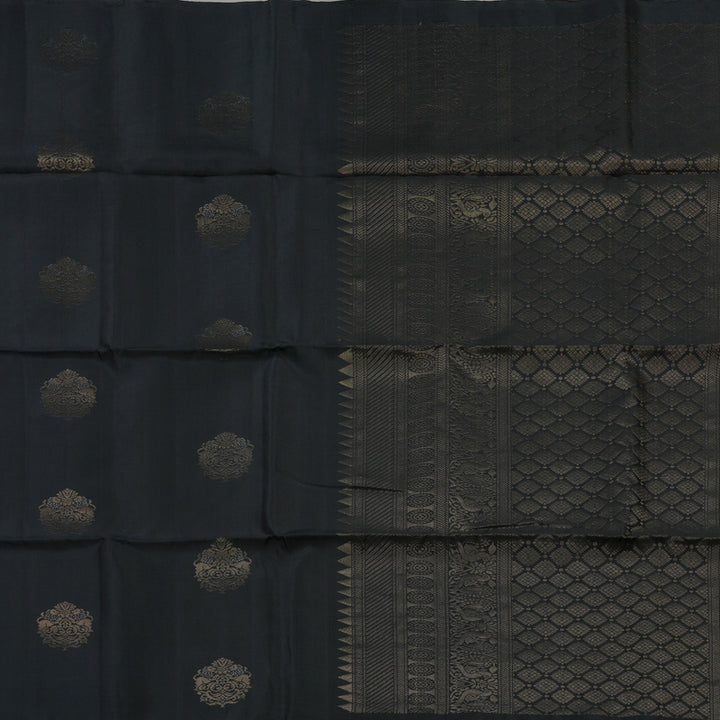 Hayagrivas Black Pure Soft Silk Saree KBE1540K1-9