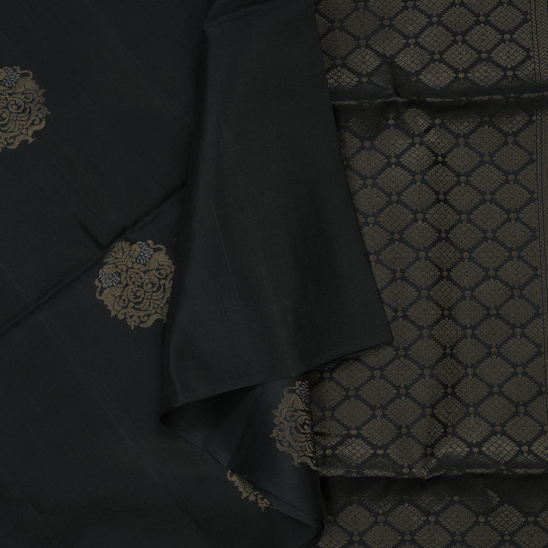 Hayagrivas Black Pure Soft Silk Saree KBE1540K1-9