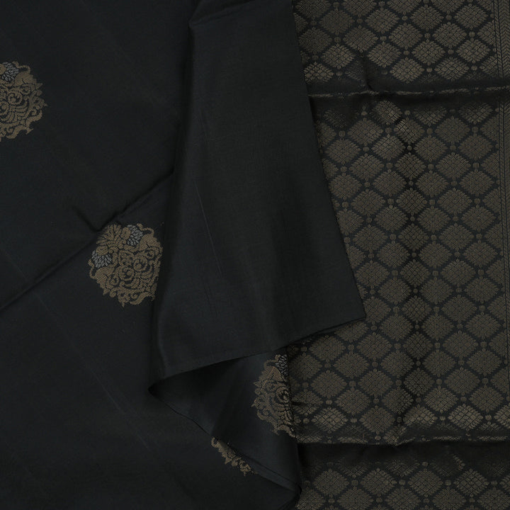 Hayagrivas Black Pure Soft Silk Saree KBE1540K1-9