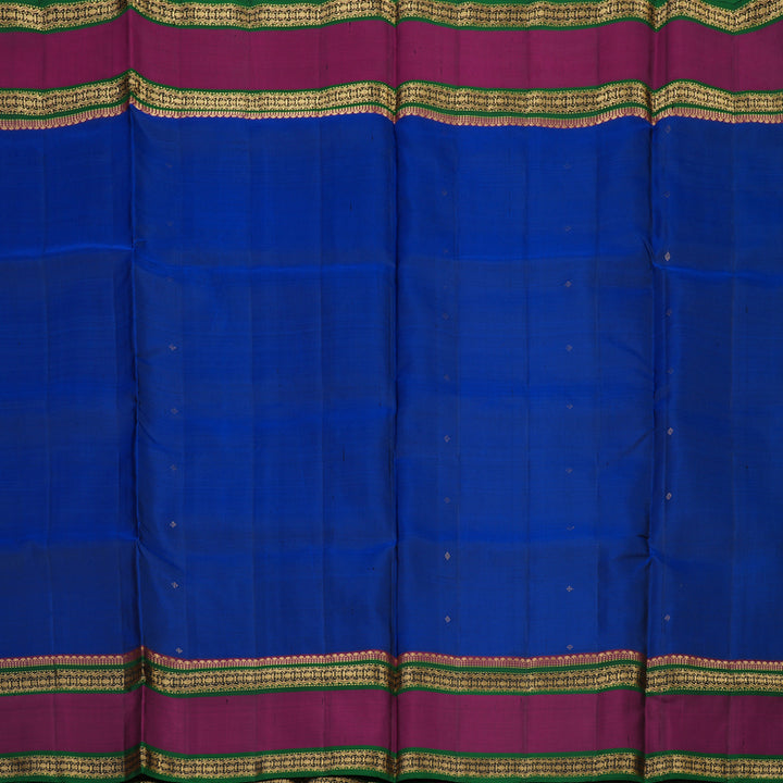 Hayagrivas Royal Blue Pure Soft Silk Saree with Wine Purple border KBE1541K1-4