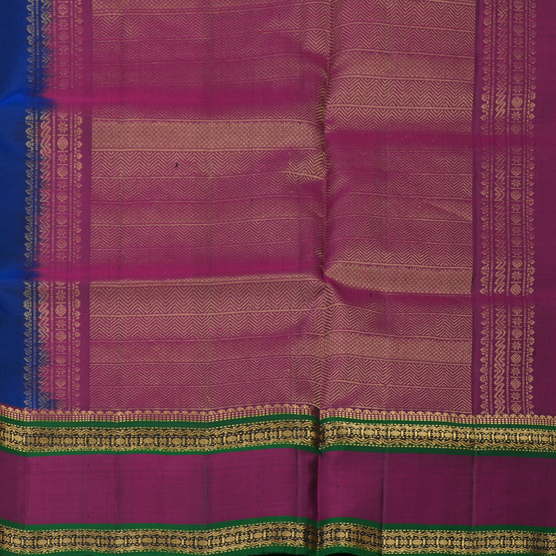 Hayagrivas Royal Blue Pure Soft Silk Saree with Wine Purple border KBE1541K1-4