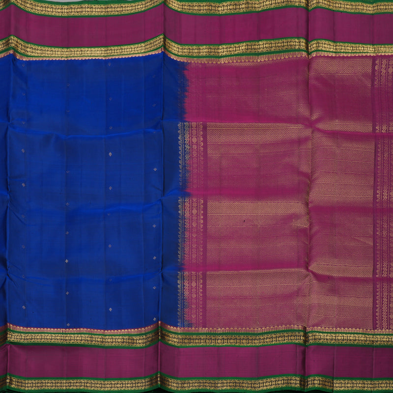 Hayagrivas Royal Blue Pure Soft Silk Saree with Wine Purple border KBE1541K1-4