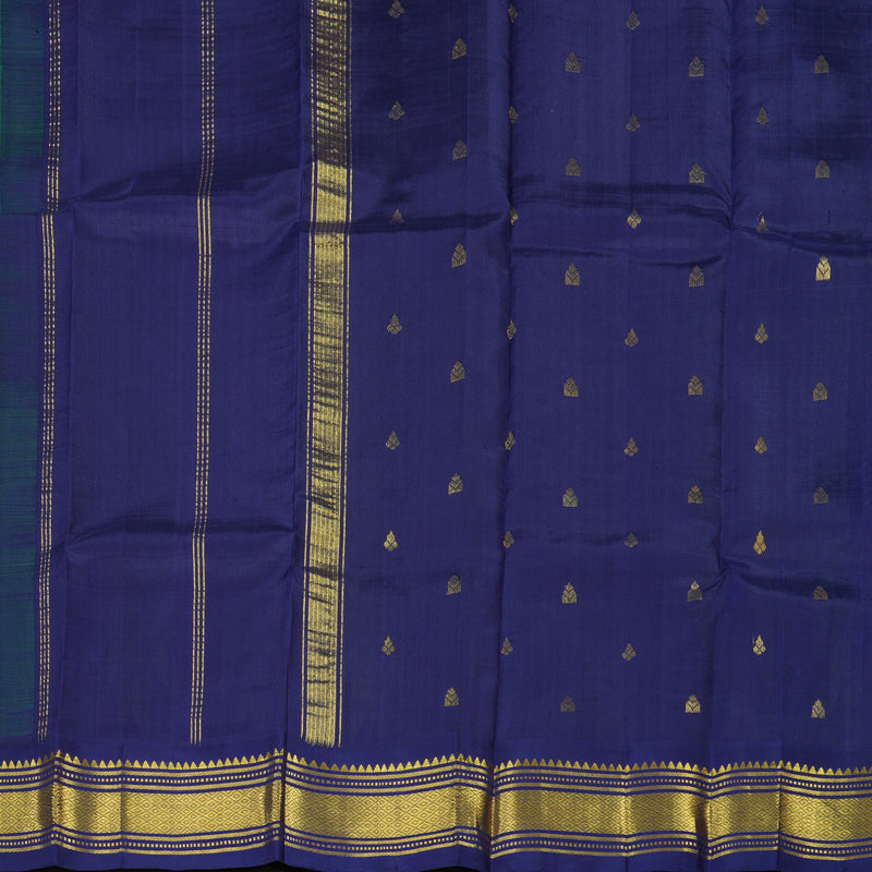 Hayagrivas Fluorescent Green Pure One-sided Border Kanjivaram Silk saree KBE1543K1-3