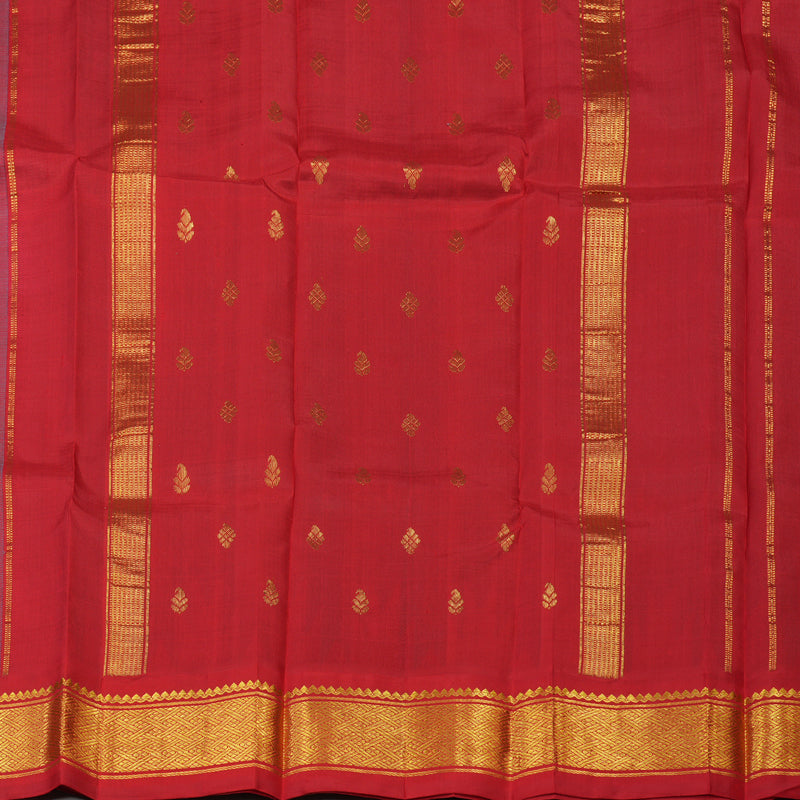 Hayagrivas Sea Green Pure One-sided Border Kanjivaram Silk saree KBE1543K1-5