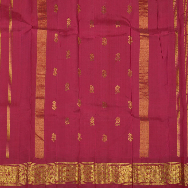 Hayagrivas Handloom Rust Kanjivaram Silk Saree with Maroon Border KBE1543K2-1
