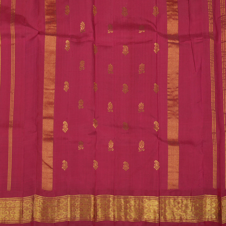 Hayagrivas Handloom Rust Kanjivaram Silk Saree with Maroon Border KBE1543K2-1