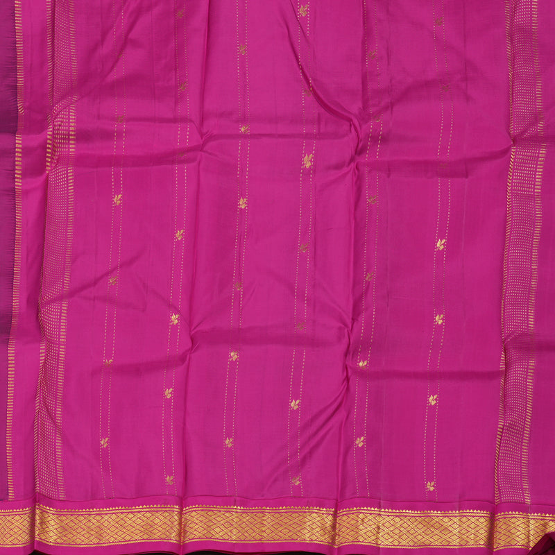 Hayagrivas Purplish-Blue Pure One-sided Border Kanjivaram Silk saree KBE1544K1-37