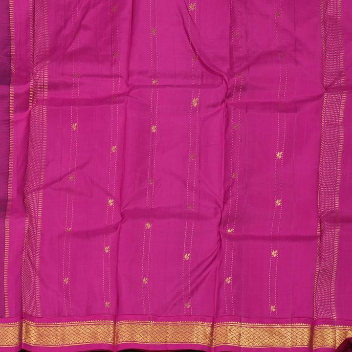 Hayagrivas Purplish-Blue Pure One-sided Border Kanjivaram Silk saree KBE1544K1-37