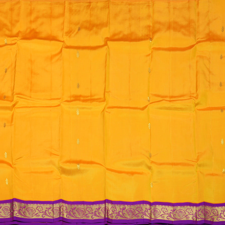 Hayagrivas Orange Pure One Side Border Silk Saree with Purple border KBE1544K1-44