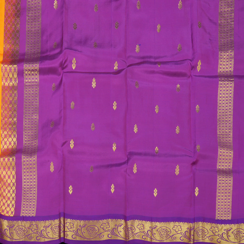 Hayagrivas Orange Pure One Side Border Silk Saree with Purple border KBE1544K1-44