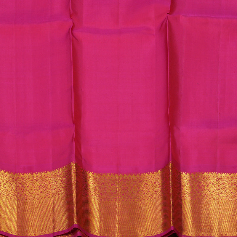 Hayagrivas Half White Kanjivaram Pattu Pavadai with Deep Pink border KBE1546K3-1