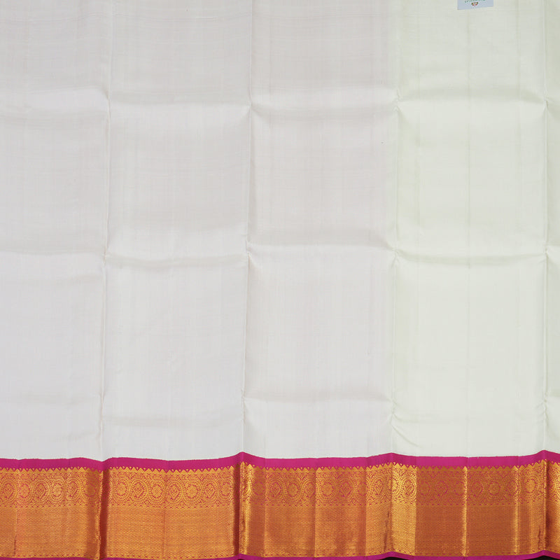 Hayagrivas Half White Kanjivaram Pattu Pavadai with Deep Pink border KBE1546K3-1
