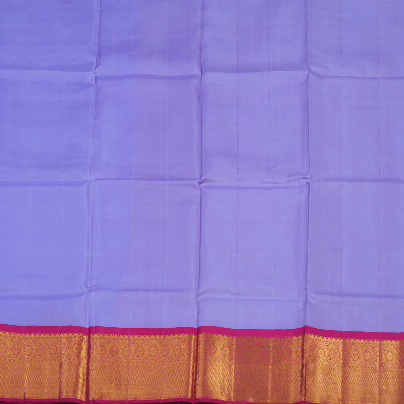 Hayagrivas Handloom Lavendar Kanjivaram Pattu Pavadai with Deep Pink Border KBE1546K3-2