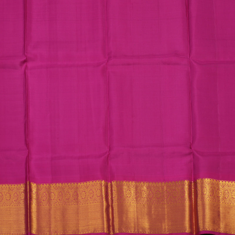 Hayagrivas Handloom Sea Green Kanjivaram Pattu Pavadai with Deep Pink Border KBE1546K3-4