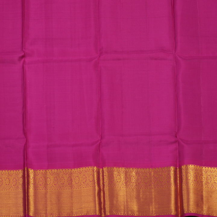 Hayagrivas Handloom Sea Green Kanjivaram Pattu Pavadai with Deep Pink Border KBE1546K3-4