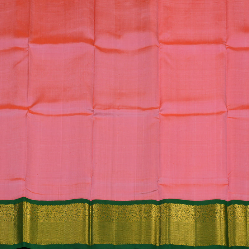 Hayagrivas Handloom Rose Pink Kanjivaram Pattu Pavadai with Bottle Green Border KBE1546K3-6