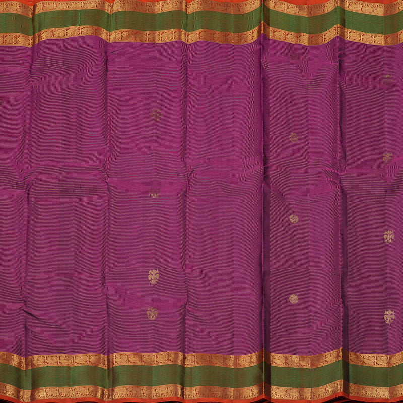 Hayagrivas Dark Purple Handloom Kanjivaram Silk Saree with Mandhalir Border KBE154D5-1