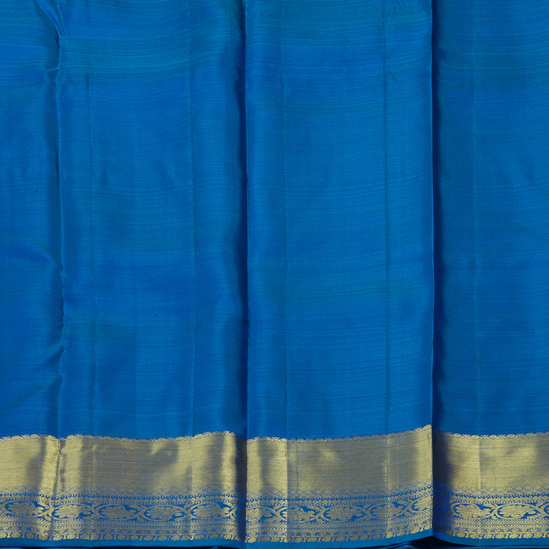 Hayagrivas Handloom Peacock Blue Kanjivaram Silk Saree KBE1552K1-2