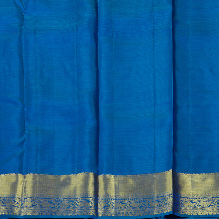 Hayagrivas Handloom Peacock Blue Kanjivaram Silk Saree KBE1552K1-2
