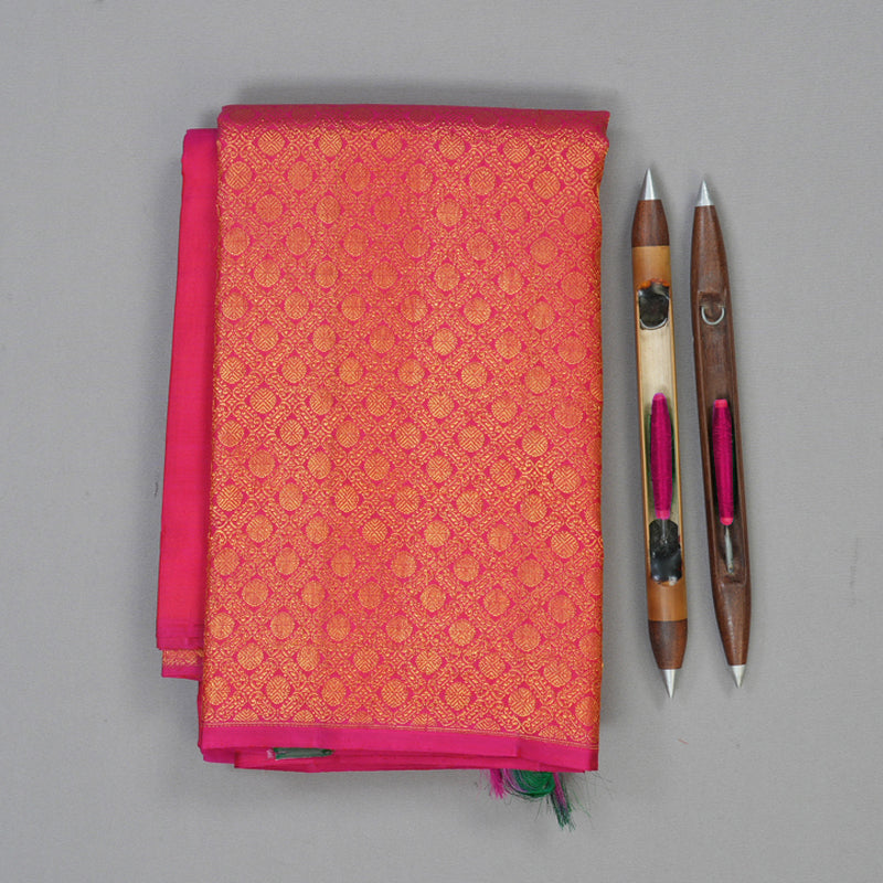 Hayagrivas Handloom Pink Kanjivaram Silk Saree KBE1552K5-1