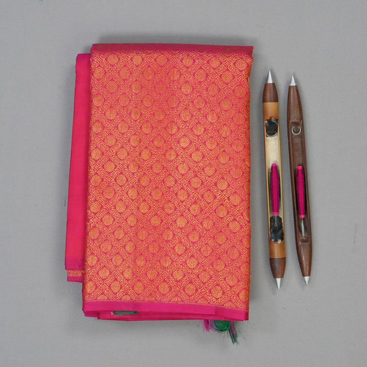 Hayagrivas Handloom Pink Kanjivaram Silk Saree KBE1552K5-1