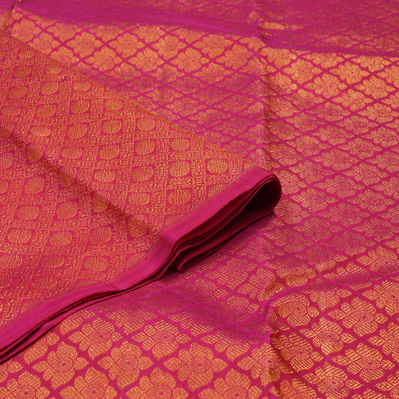 Hayagrivas Handloom Pink Kanjivaram Silk Saree KBE1552K5-1