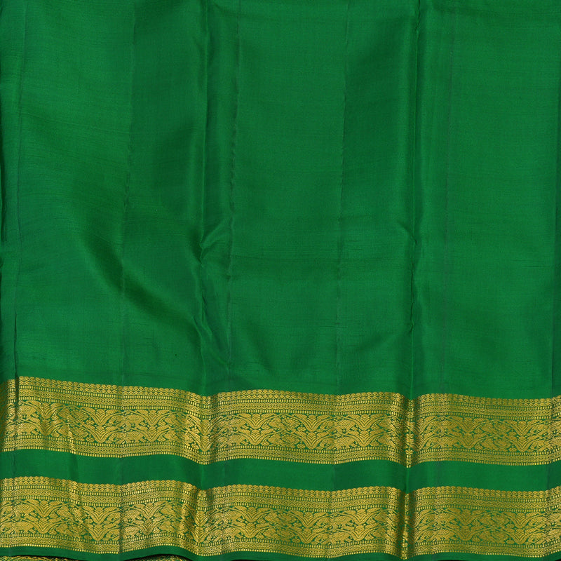 Hayagrivas Handloom Sky Blue Kanjivaram Silk Saree with Green Border KBE1552K6-2