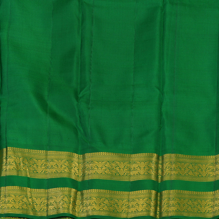 Hayagrivas Handloom Sky Blue Kanjivaram Silk Saree with Green Border KBE1552K6-2