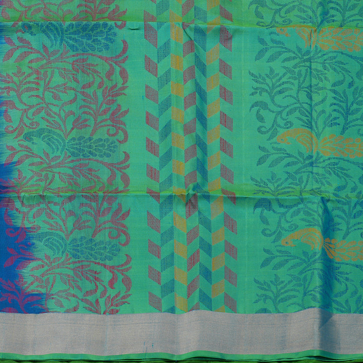 Hayagrivas Handloom Navy Blue Kanjivaram Soft Silk Saree with Tissue Border KBE1554K1-11