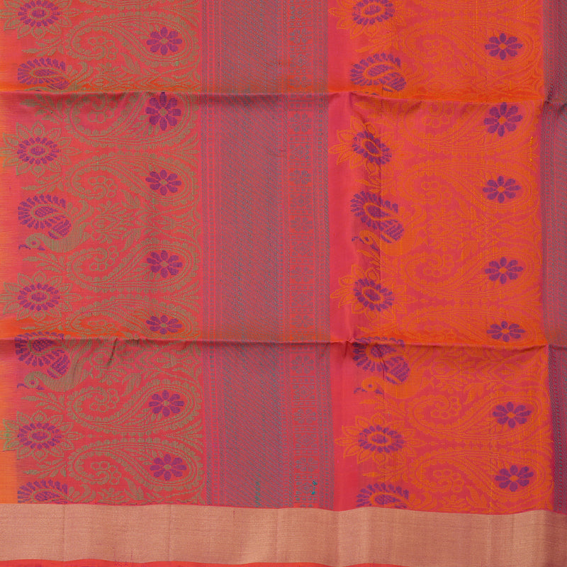 Hayagrivas Handloom Tumeric Yellow Kanjivaram Soft Silk Saree with Tissue Border KBE1554K1-16