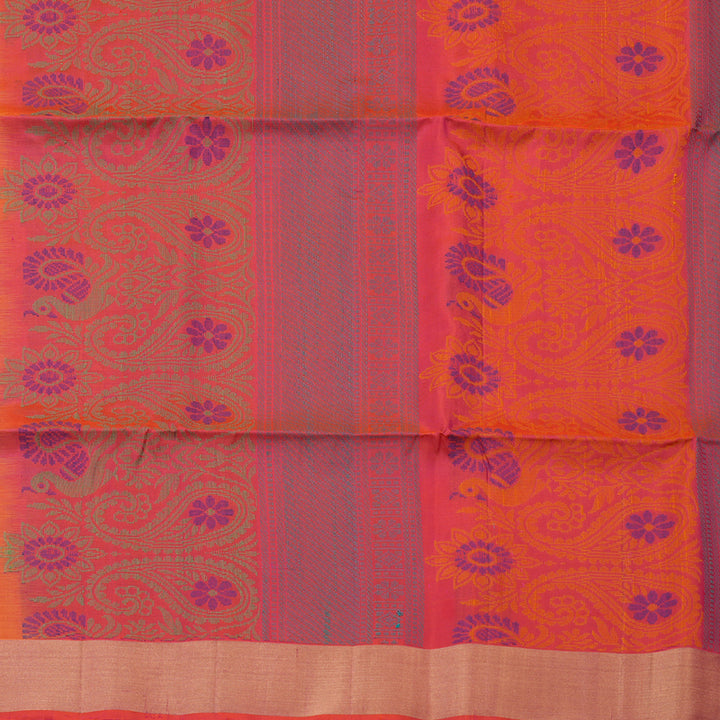 Hayagrivas Handloom Tumeric Yellow Kanjivaram Soft Silk Saree with Tissue Border KBE1554K1-16