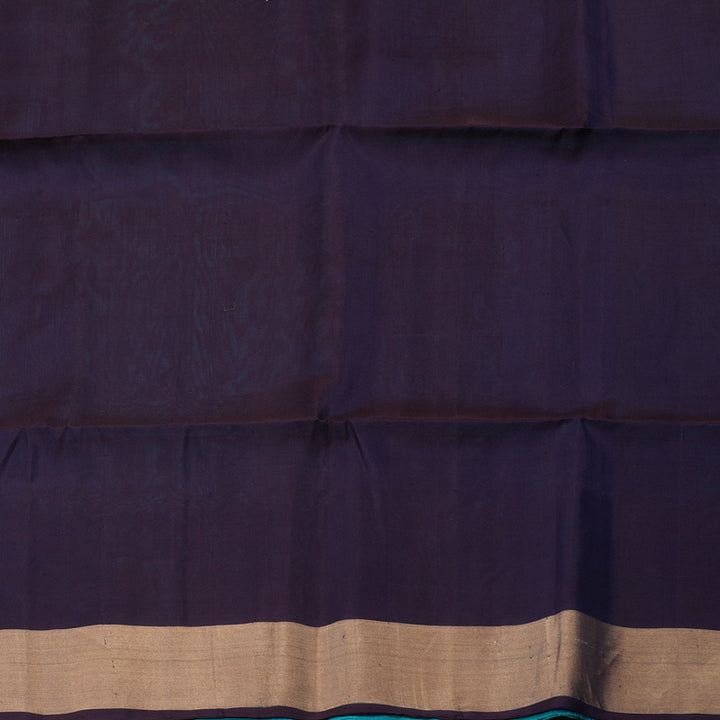 Hayagrivas Handloom Sapphire Blue Kanjivaram Soft Silk Saree with Tissue Border KBE1554K1-3