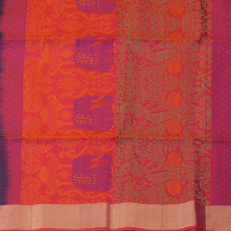 Hayagrivas Handloom Bottle Green Kanjivaram Soft Silk Saree with Tissue Border KBE1554K1-4