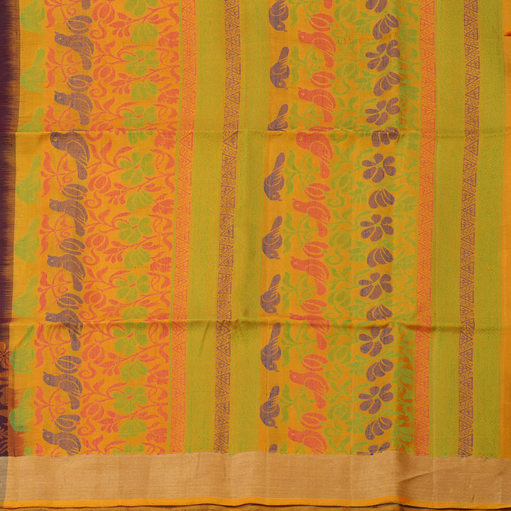 Hayagrivas Handloom Deep Violet Kanjivaram Soft Silk Saree with Tissue Border KBE1554K1-7