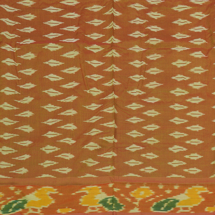 Hayagrivas Mehandi Green Ikkat Semi Cotton Saree with Onion Pink Border KBE1558K1-22