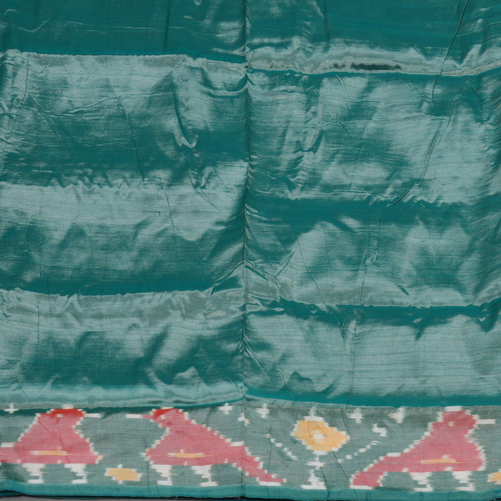 Hayagrivas Mild Red Ikkat Semi Cotton Saree with Rama Green Border KBE1558K2-9