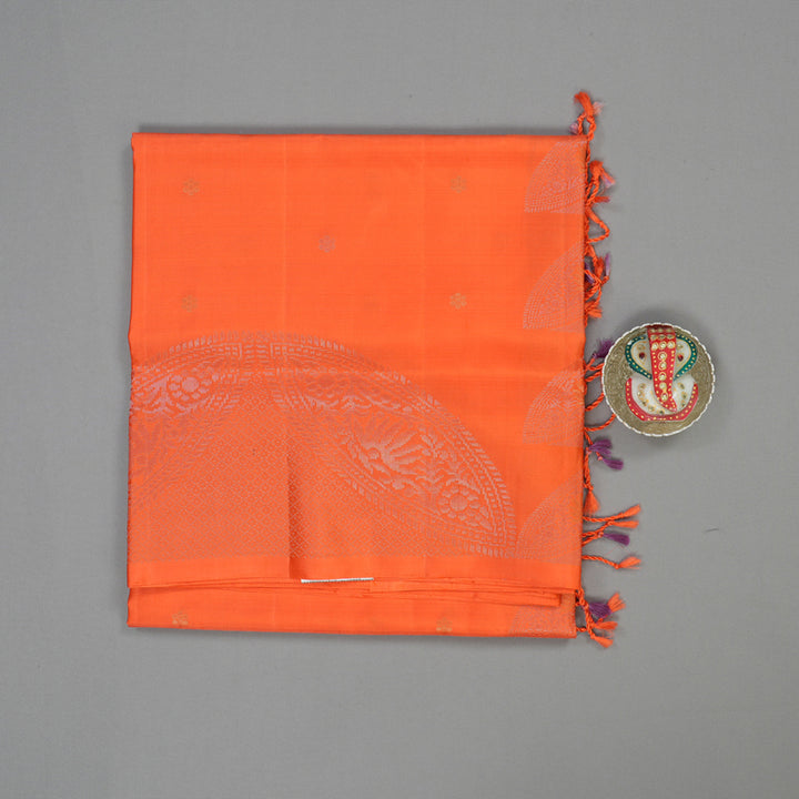 Hayagrivas Handloom Orange Kanjivaram Soft Silk Saree KBE1559K1-2