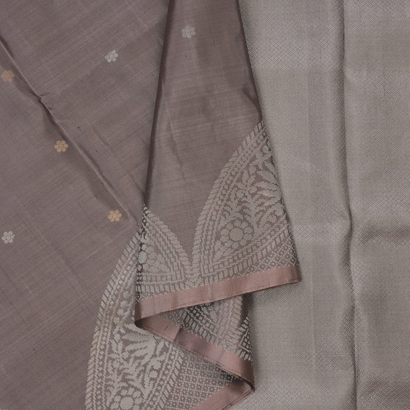 Hayagrivas Handloom Dusky Brown Kanjivaram Soft Silk Saree KBE1559K1-6