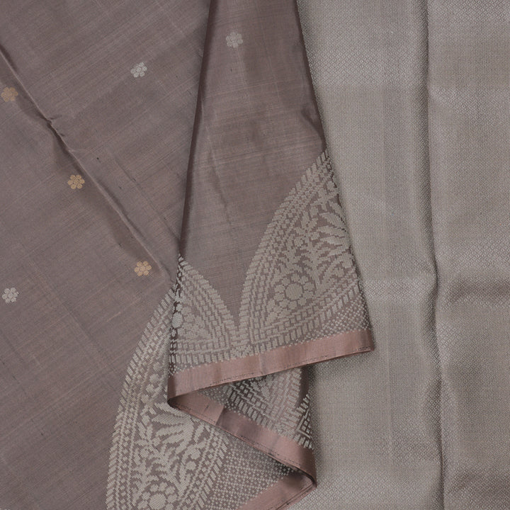 Hayagrivas Handloom Dusky Brown Kanjivaram Soft Silk Saree KBE1559K1-6