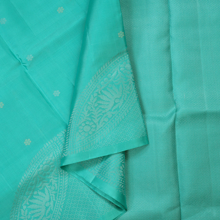 Hayagrivas Handloom Sea Blue Kanjivaram Soft Silk Saree KBE1559K1-7