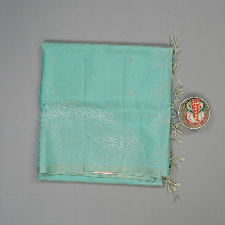 Hayagrivas Handloom Powder Blue Kanjivaram Soft Silk Saree KBE1559K1-8