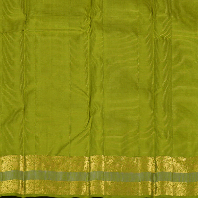 Hayagrivas Lavender Handloom Kanjivaram Silk Saree with Olive Green Border KBE155D5-1