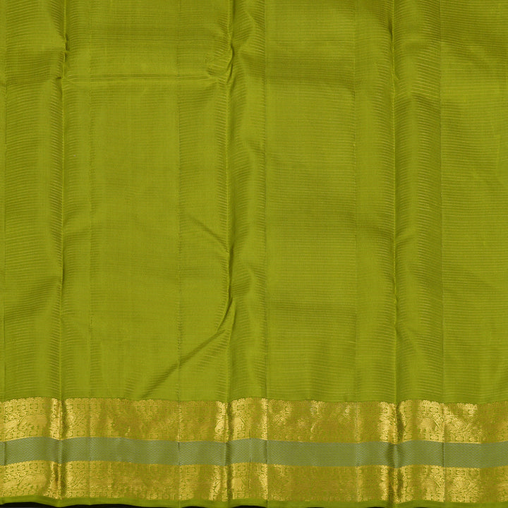 Hayagrivas Lavender Handloom Kanjivaram Silk Saree with Olive Green Border KBE155D5-1